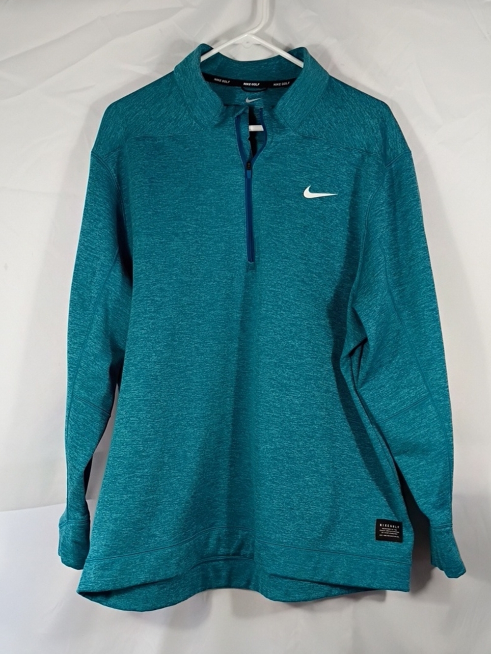 EUC Nike Golf Men's Therma Top Half Zip Aqua Mens Size XXL Golf Fall Winter